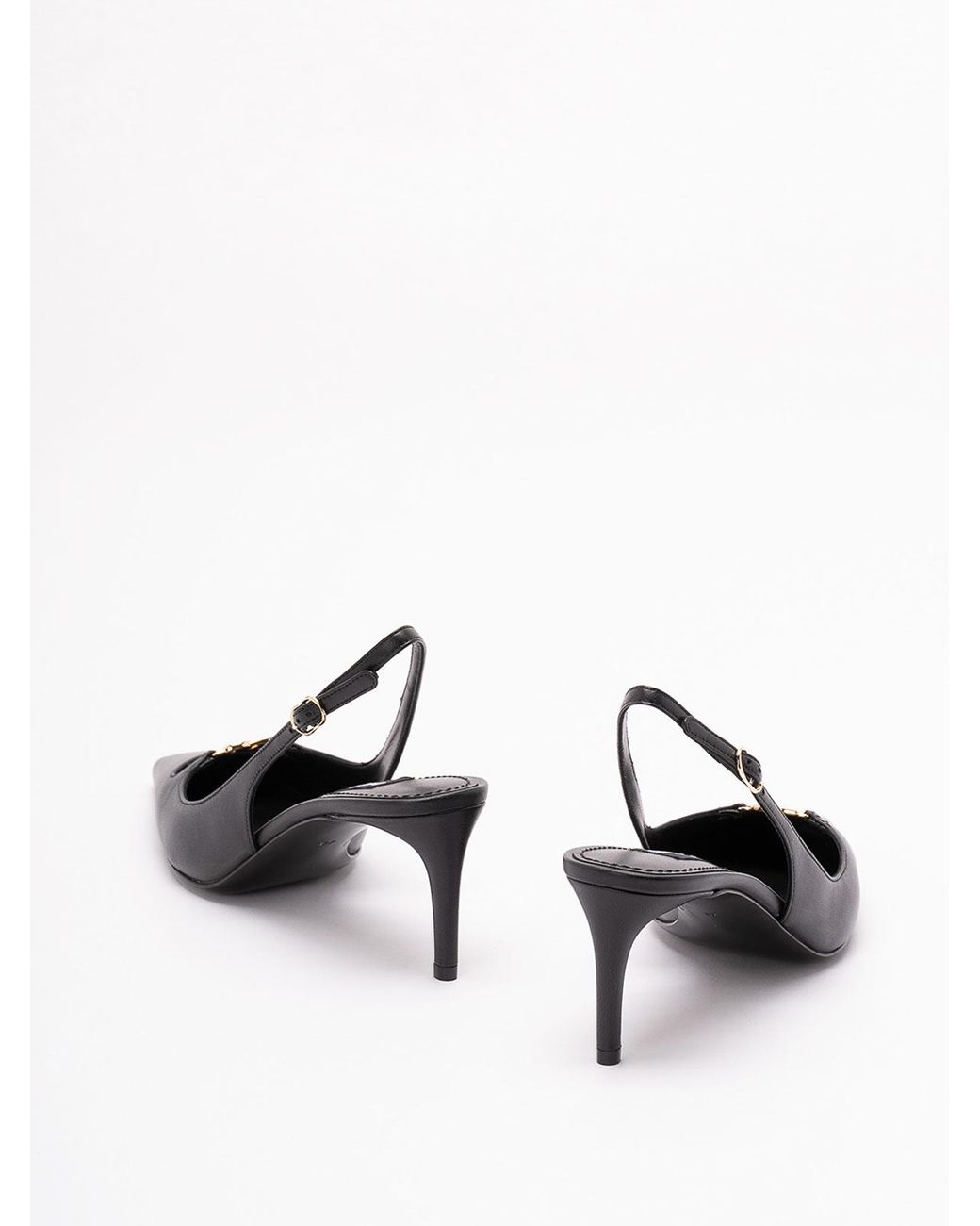 Dolce & Gabbana White Silk-Effect Nappa Leather Slingbacks