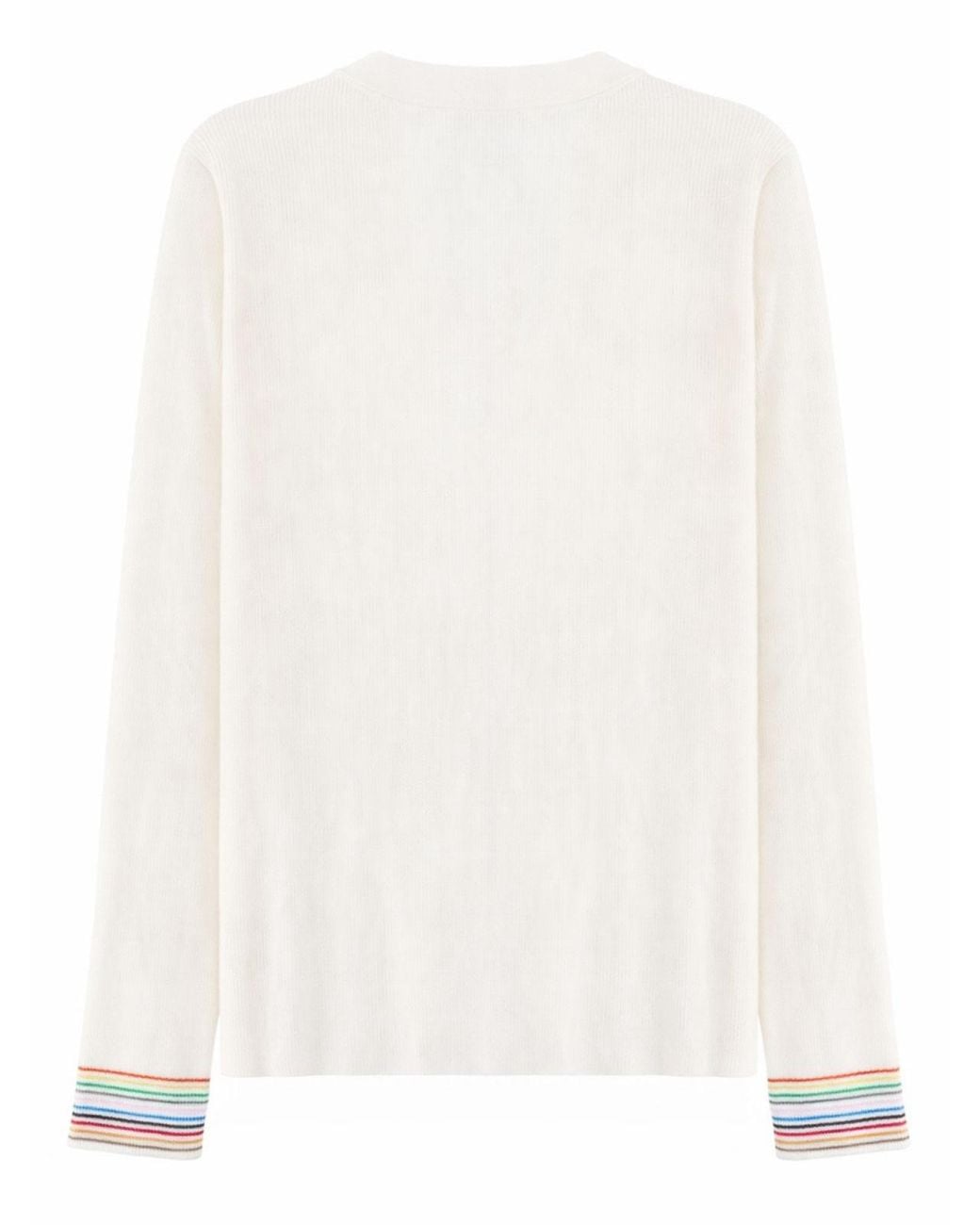 Paul Smith White Rundhalspullover
