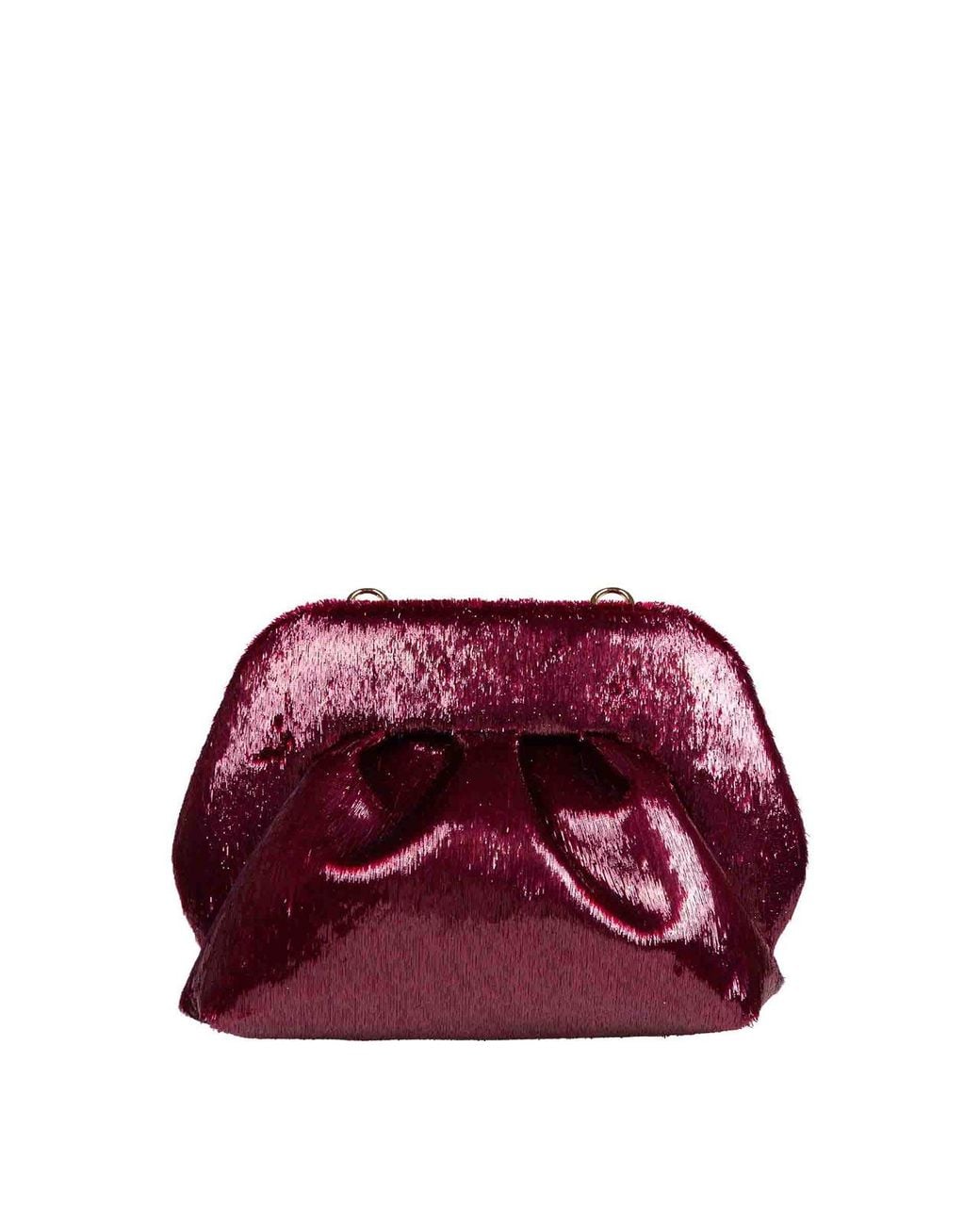 THEMOIRÈ Purple Bios Small Lurex Clutch Bag