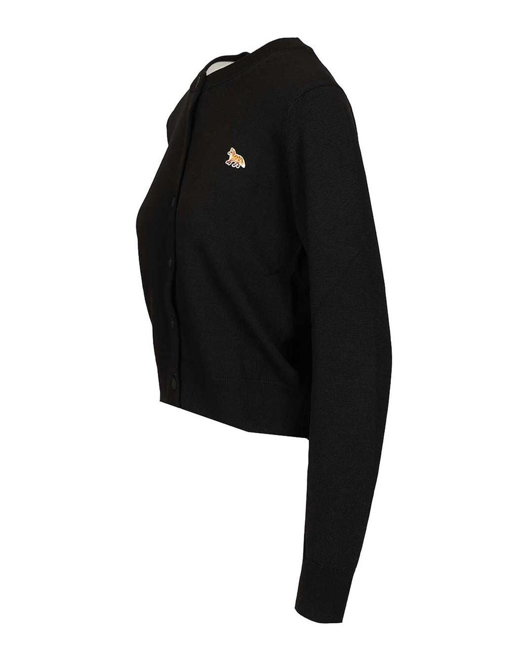 Maison Kitsuné Black Merino Wool Cardigan