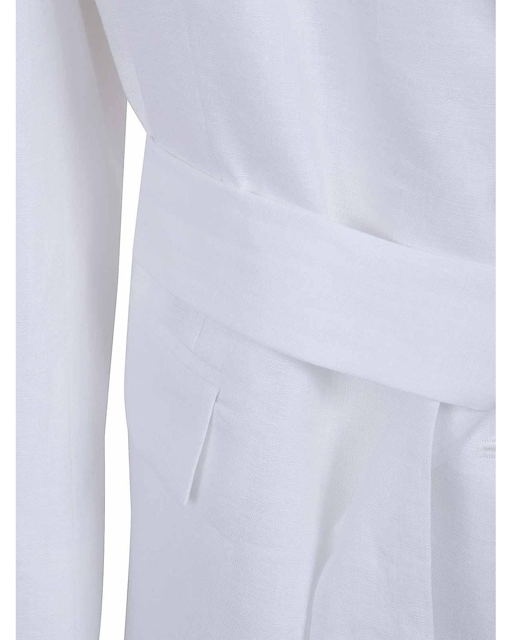 Semicouture Blue Belted Linen Jacket