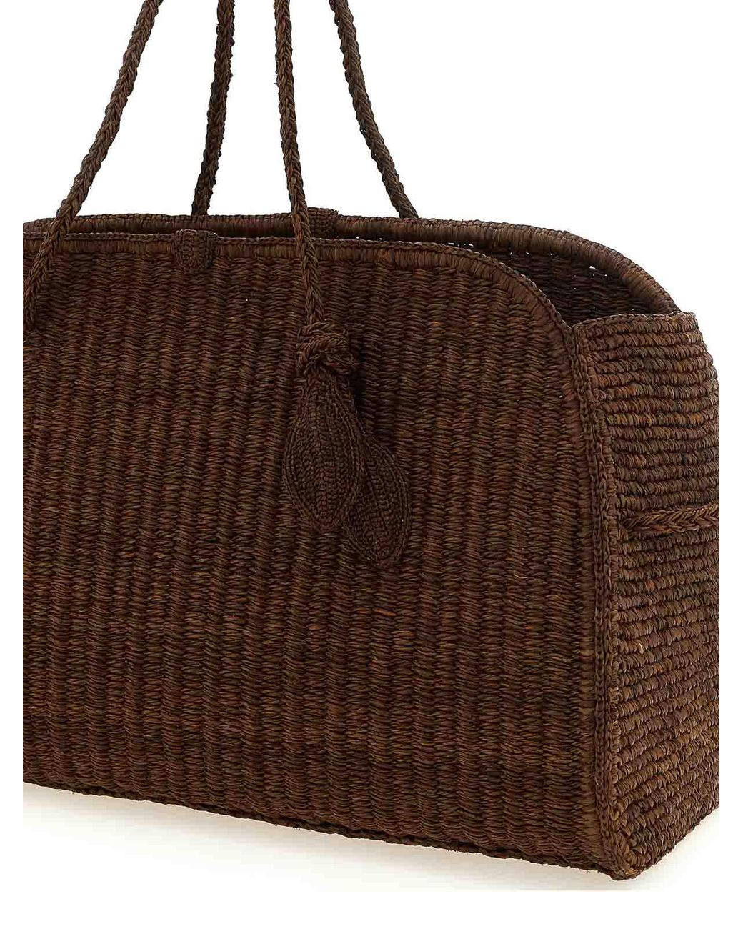 Jacquemus Brown Le Grand Turismo Raphia' Shopping Bag