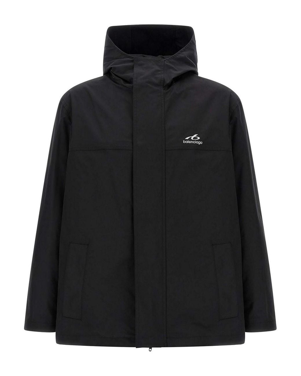 Balenciaga Black Windbreaker With Logo for men
