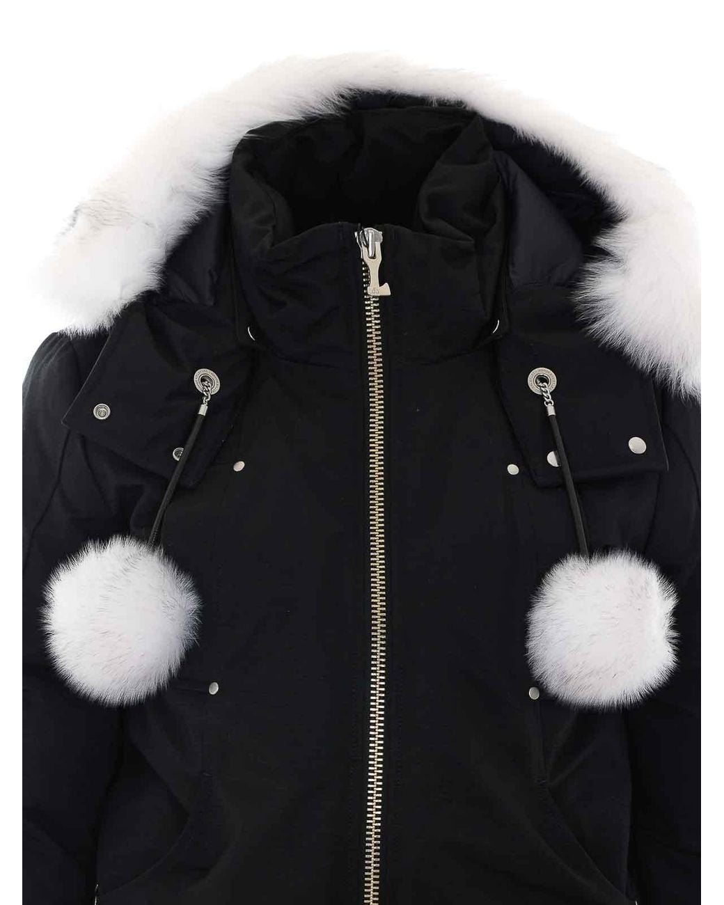Moose Knuckles Black Down Bomber Jacket