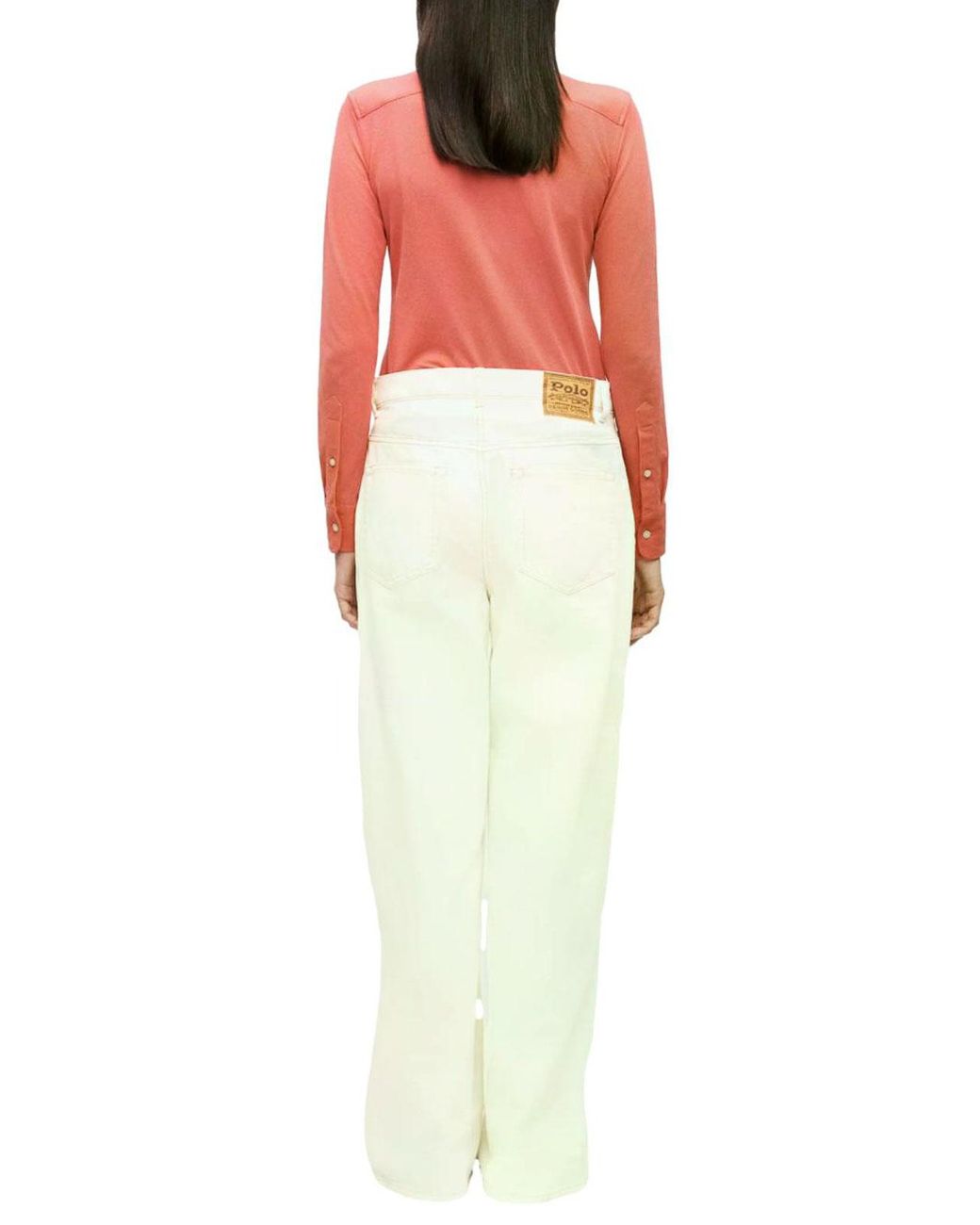 Ralph Lauren White Woven-Wide Leg-Pants-3X1 Rigid