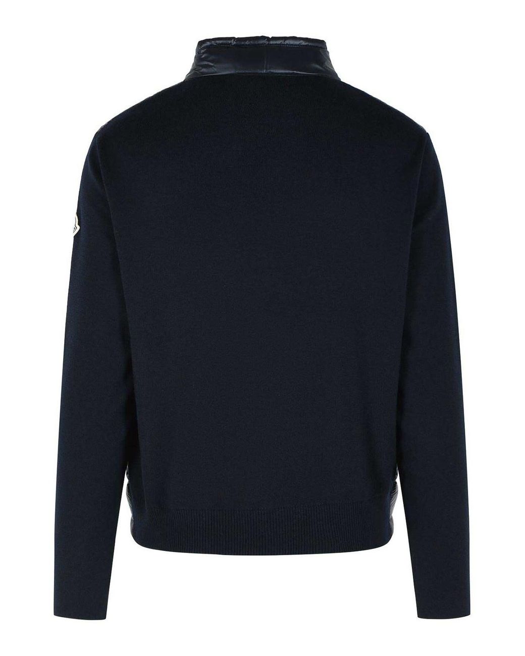 Moncler Blue Padded Virgin Wool Crdigan With Zip for men