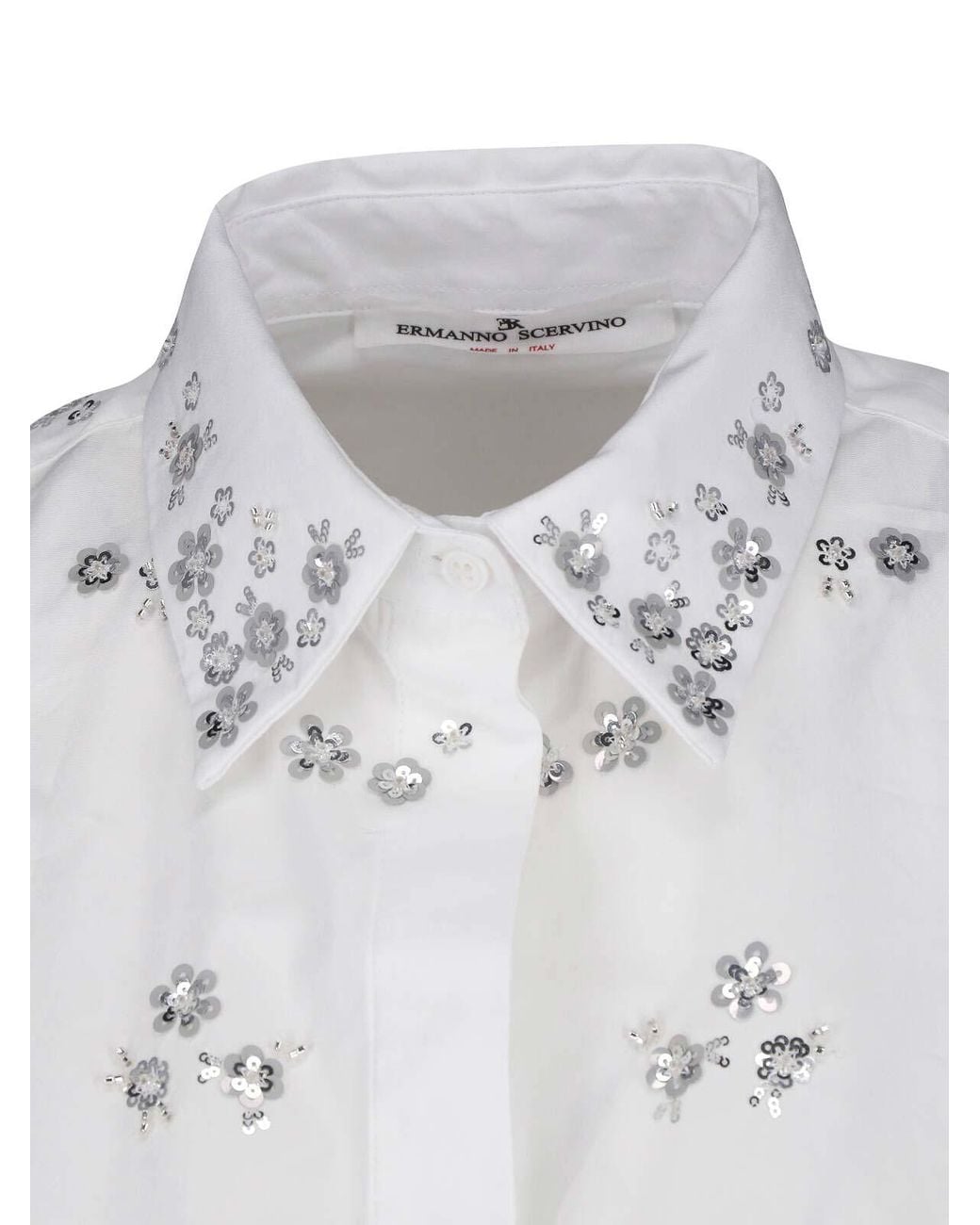 Ermanno Scervino White Sequin Application Shirt