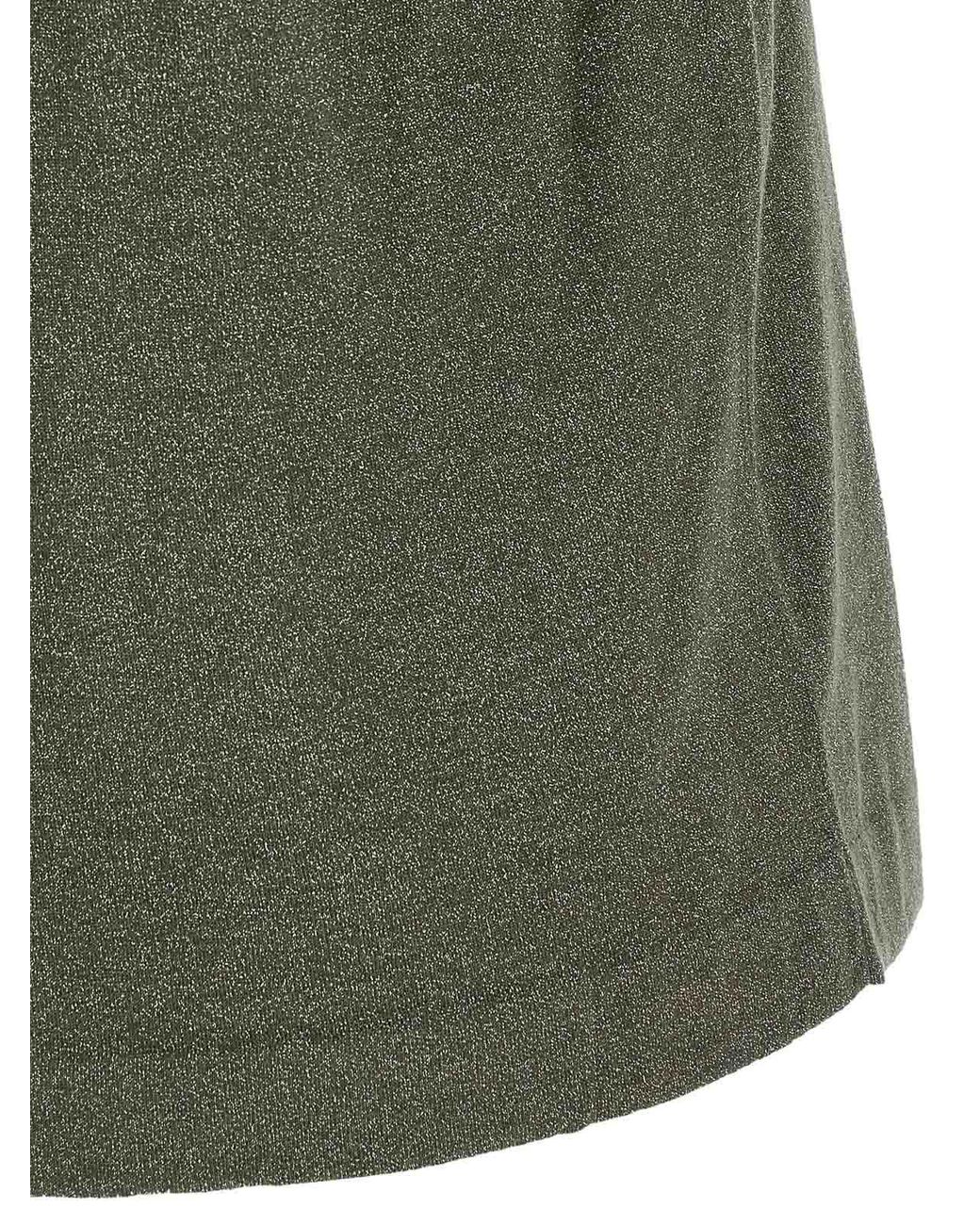Brunello Cucinelli Green Sparkling Cashmere-Silk T-Shirt