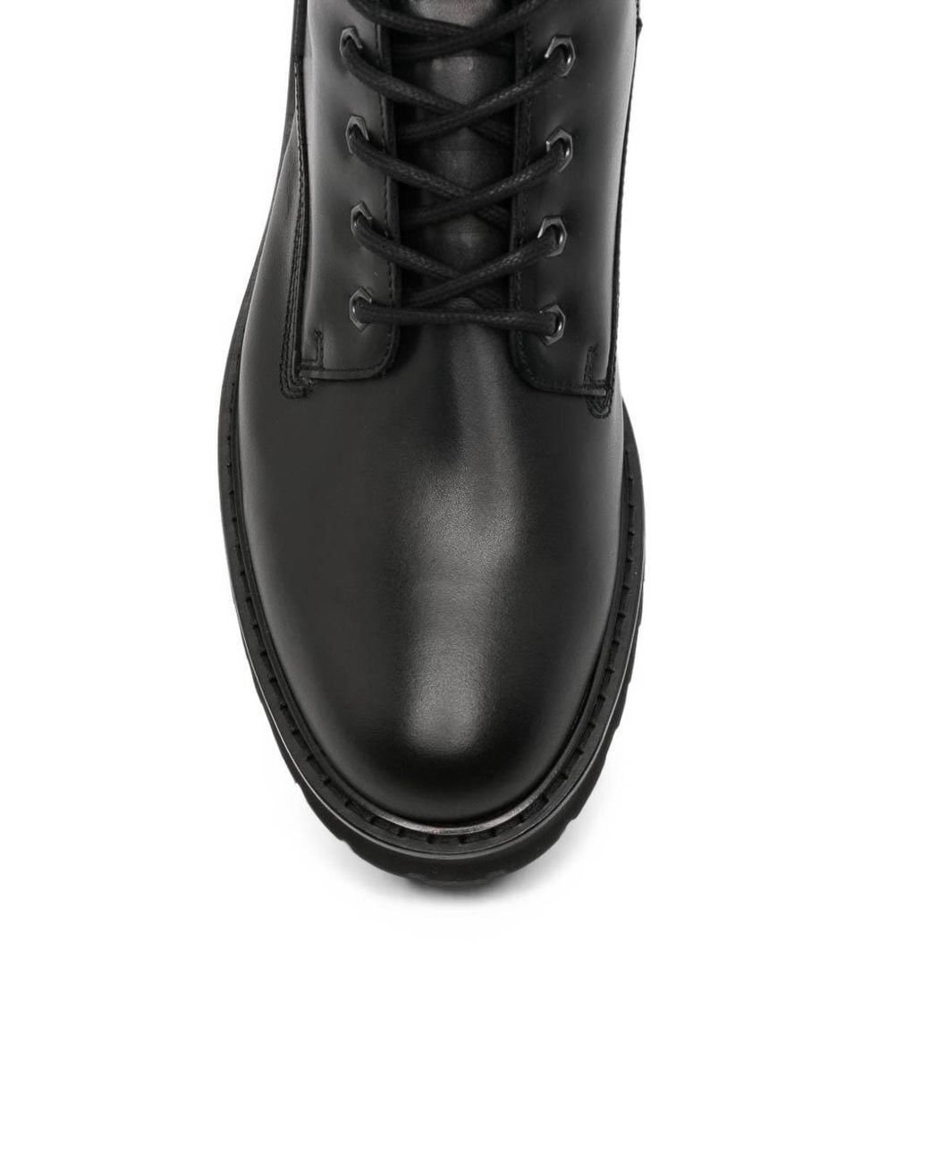 Woolrich Black Leather Combat Boots for men