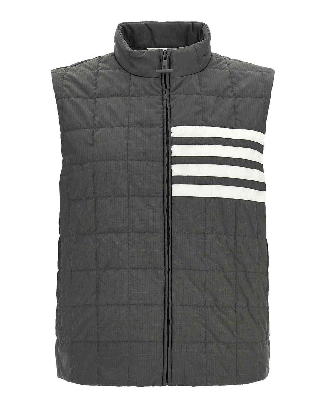 Thom Browne Gray Ripstop Shiny Vest for men