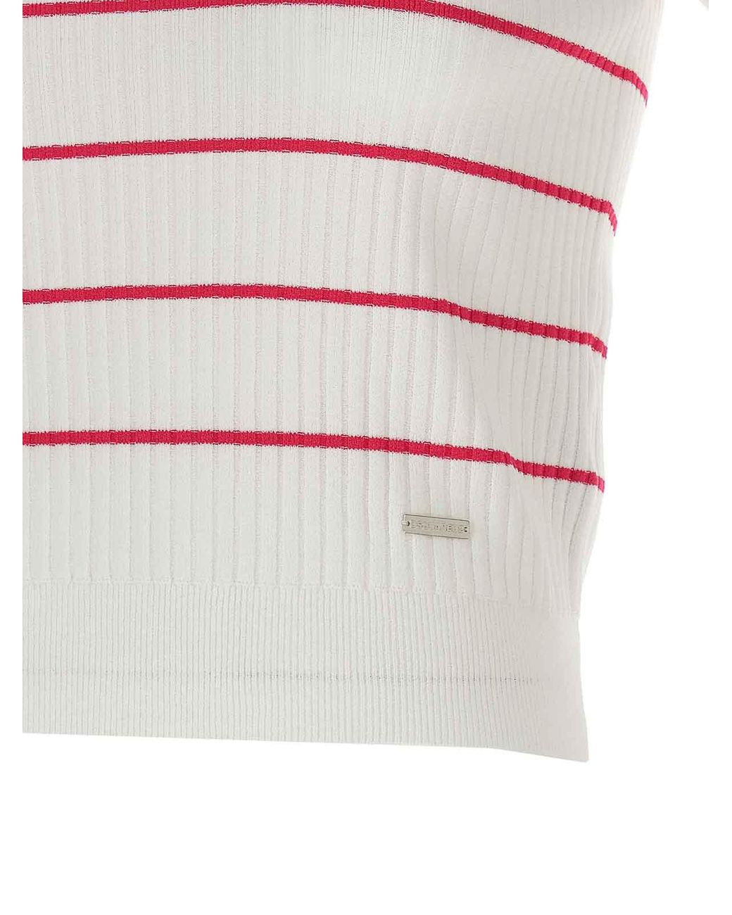 DSquared² White 'Striped' Polo Shirt