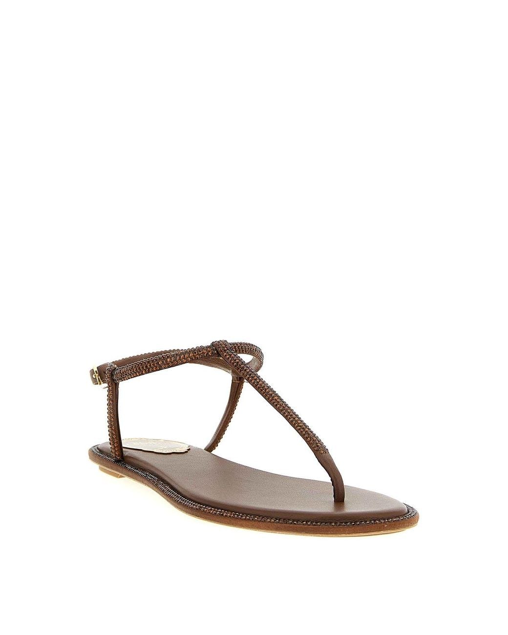 Rene Caovilla Brown Diana Sandals