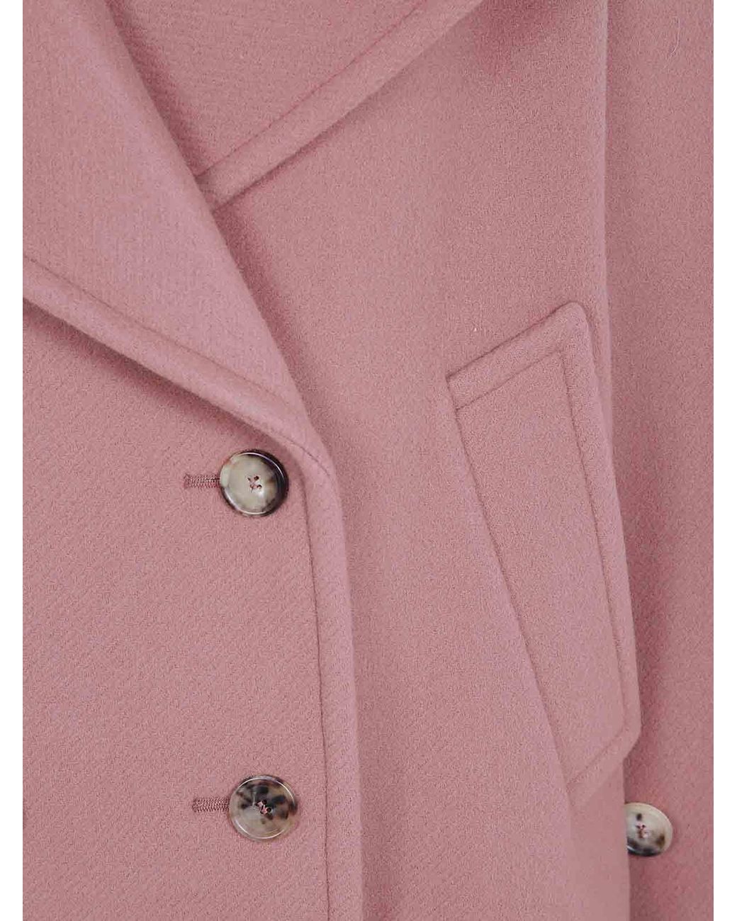 Chloé Pink Turtle Neck Military Split Coat