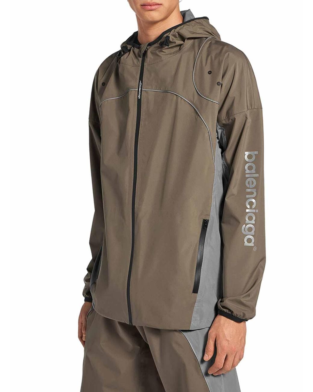 Balenciaga Gray Techwear Zip-Up Jacket for men