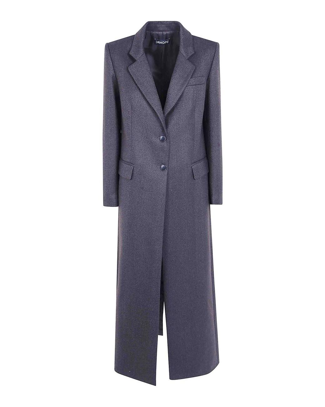 DR. HOPE Blue Singlebreasted Long Coat
