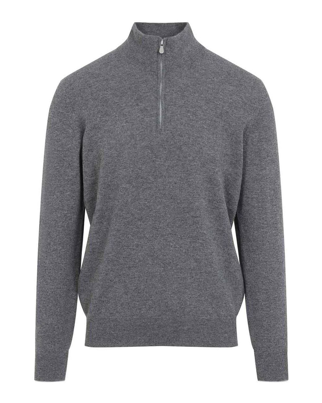 Suéter Cuello Redondo Brunello Cucinelli de hombre de color Gray