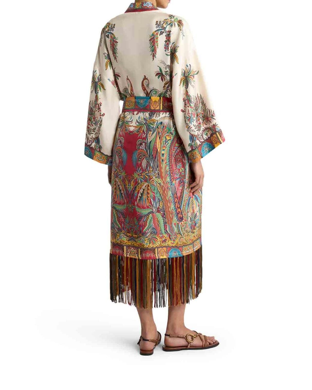 Etro White Silk Duster Coat