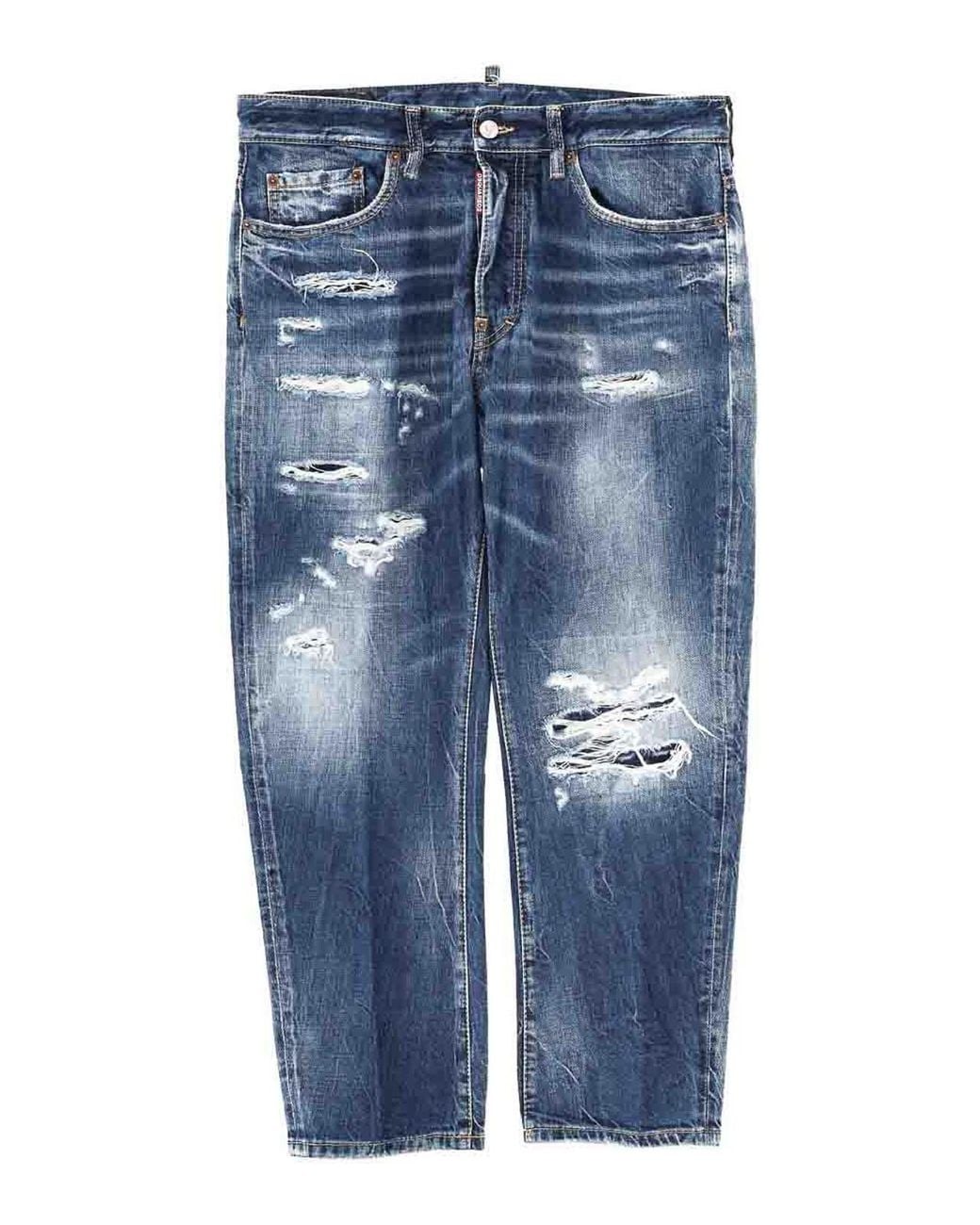 DSquared² Blue Jeans With Details for men