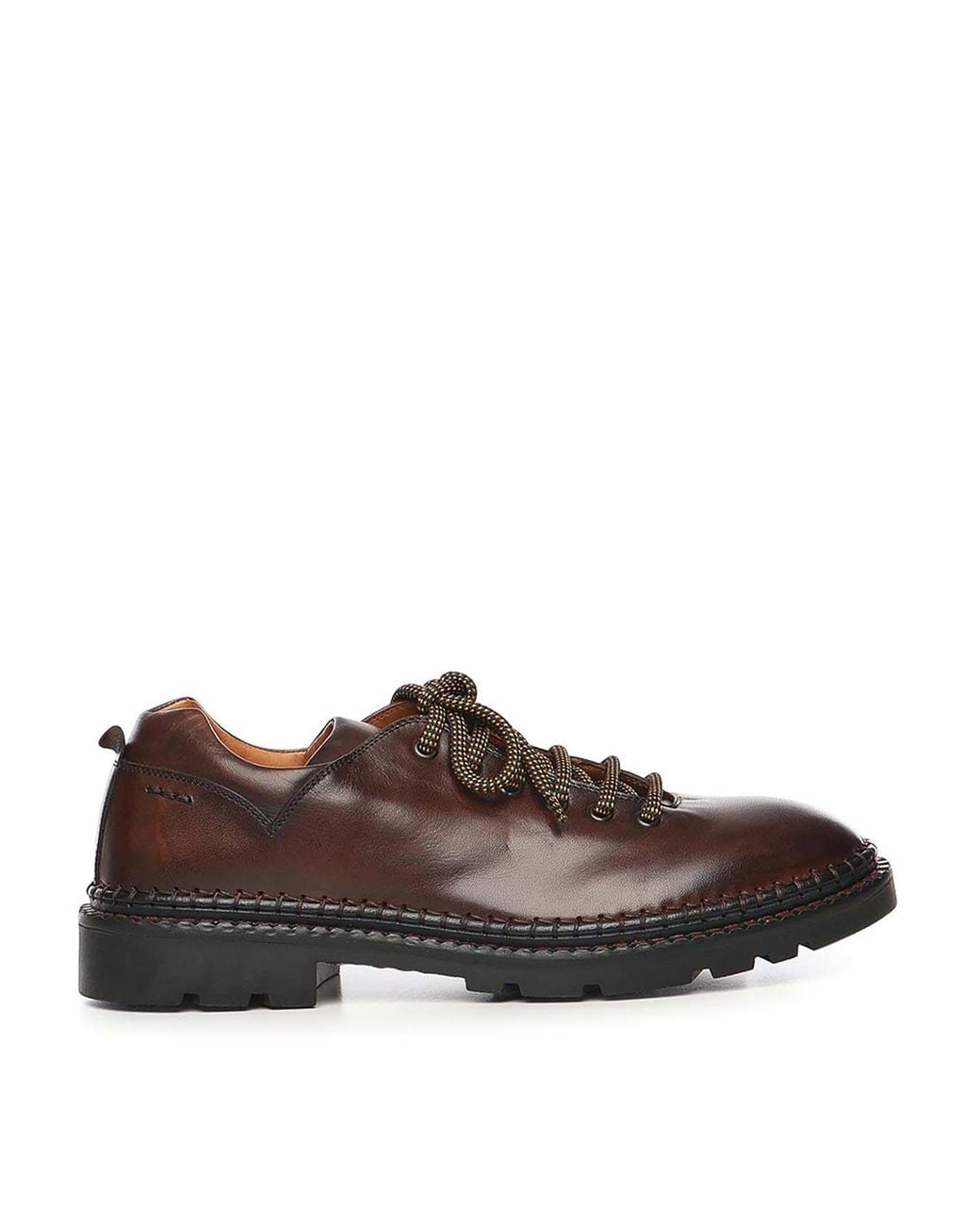Alexander Hotto Brown Leather Lace-Up Shoes for men