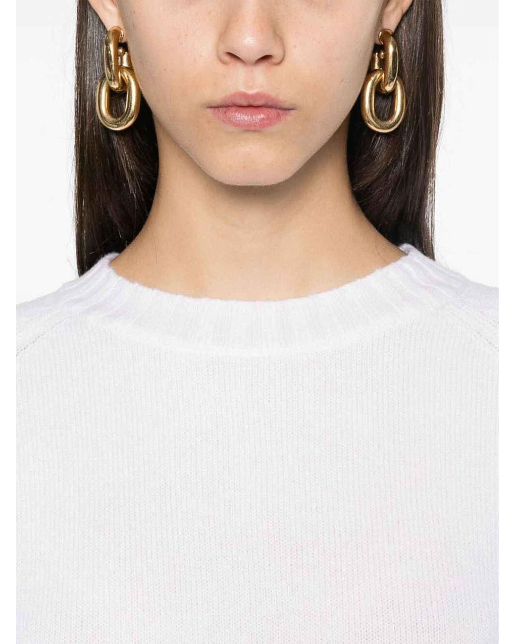 Wild Cashmere White Crew-Neck Sweater