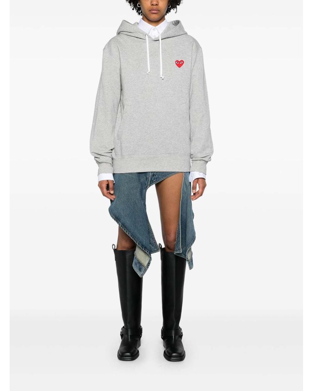 Comme des Garçons Gray Logo Cotton Hoodie