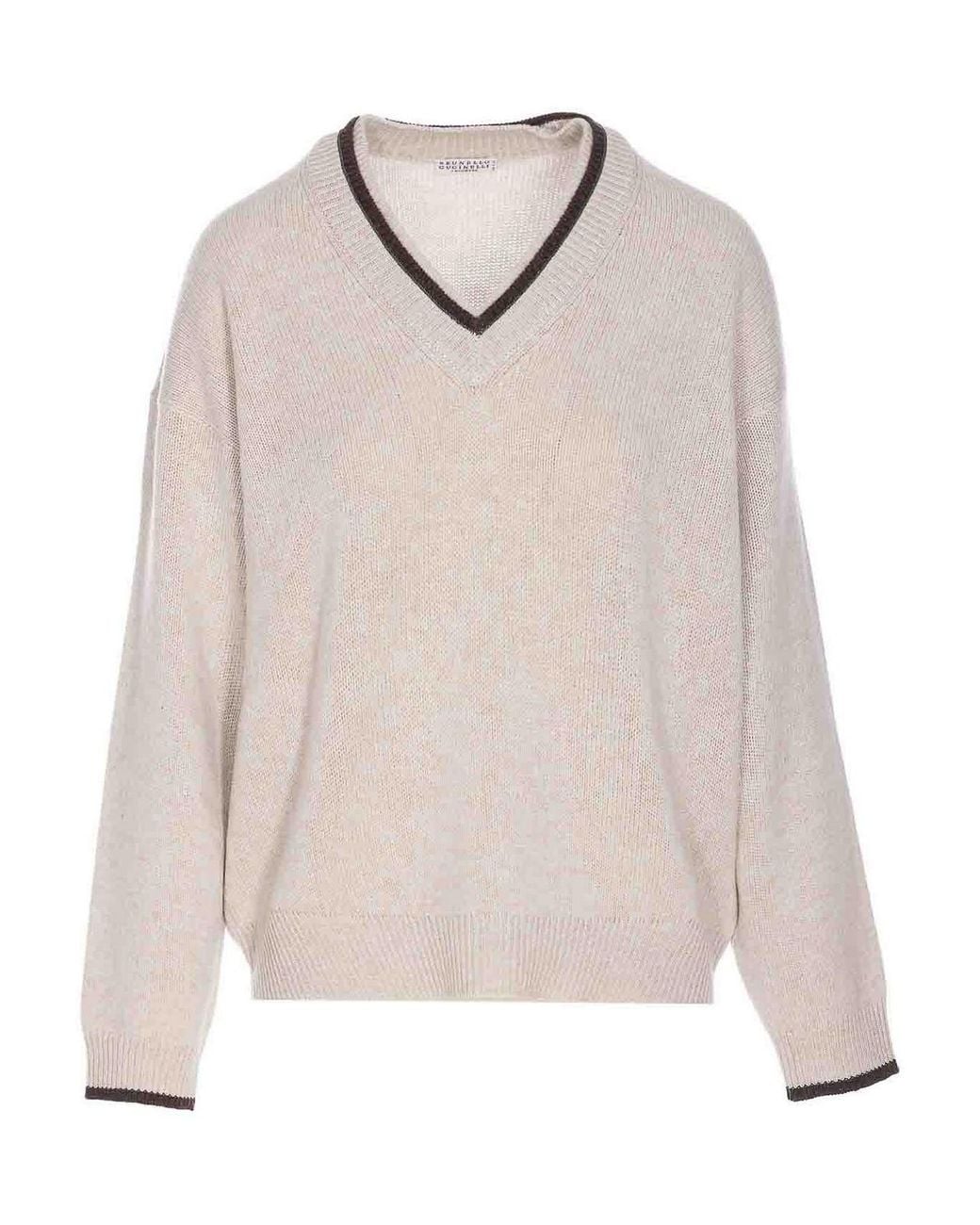 Pull Col Rond Brunello Cucinelli en coloris Natural