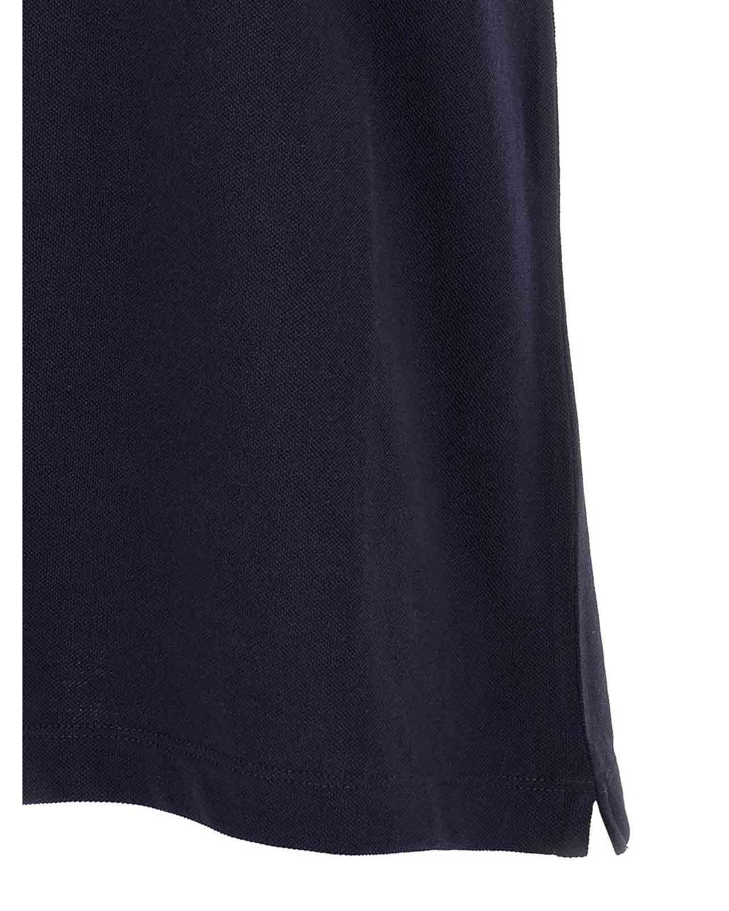 Brunello Cucinelli Blue Logo Cotton Pique Polo Shirt for men