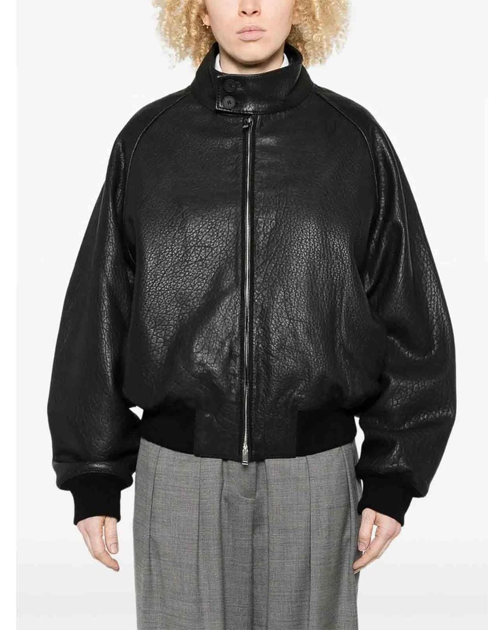 Studio Nicholson Black Leather Outerwear