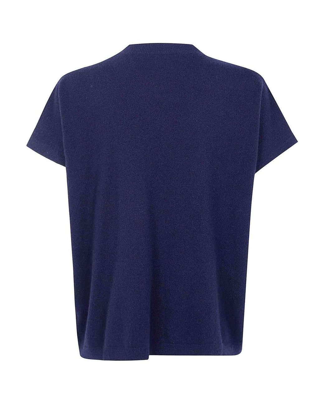 Fabiana Filippi Blue Platinum Cap Sleeve Sweater With Embrodery