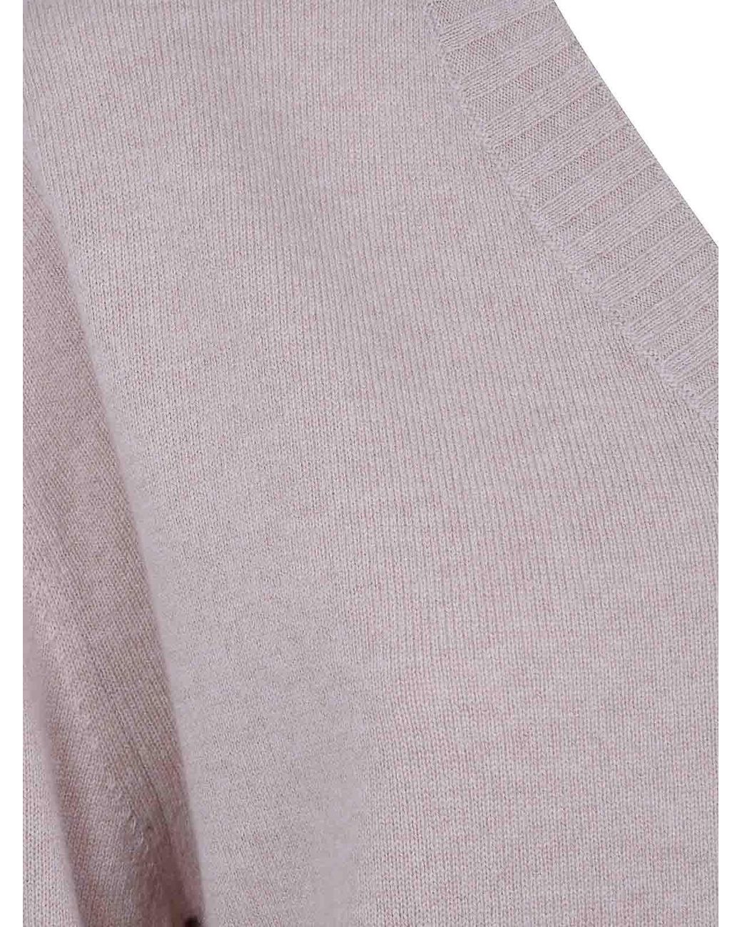 Fabiana Filippi Gray V Neck Sweater With Embrodery