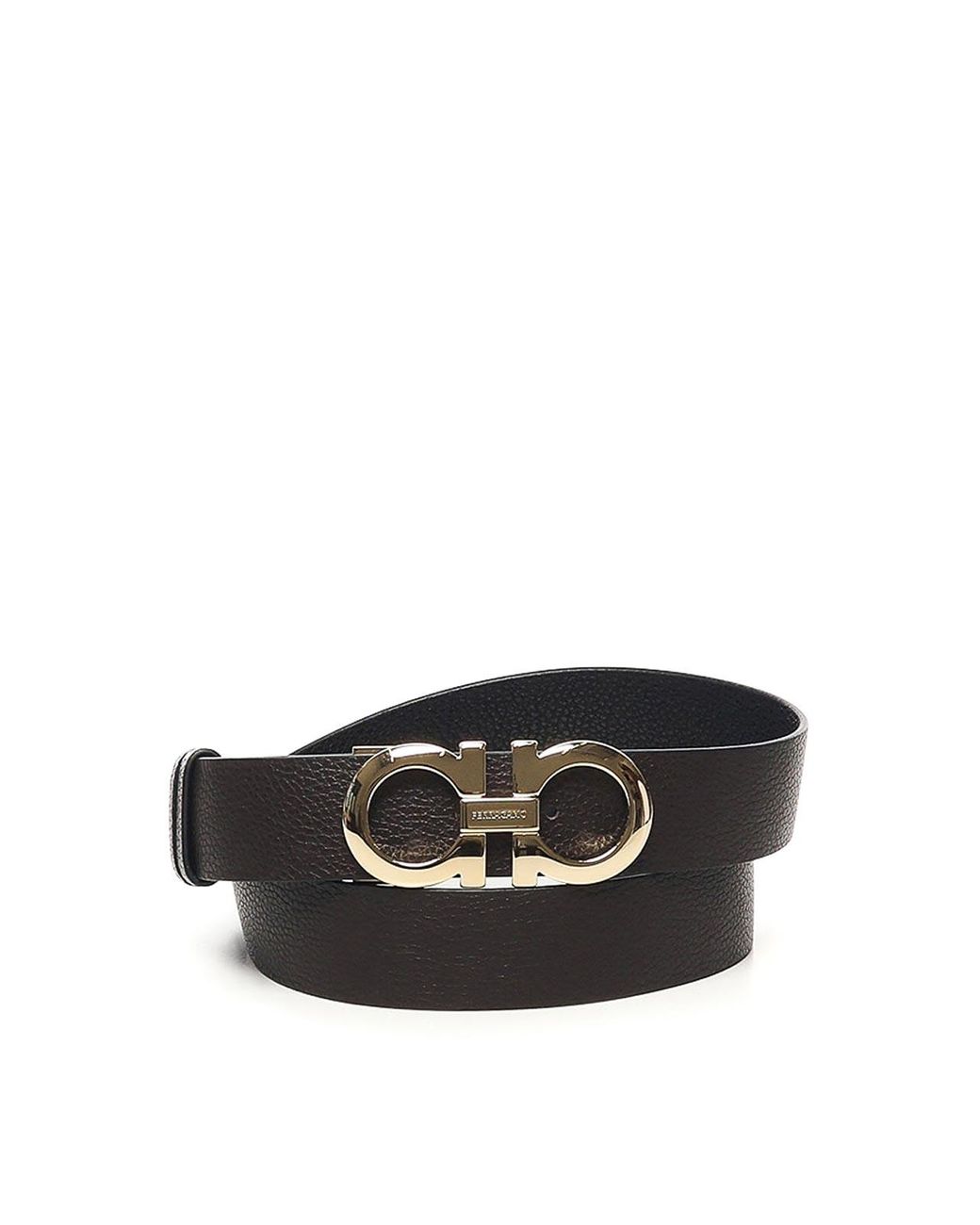 Ferragamo Black Leather Gancini Belt