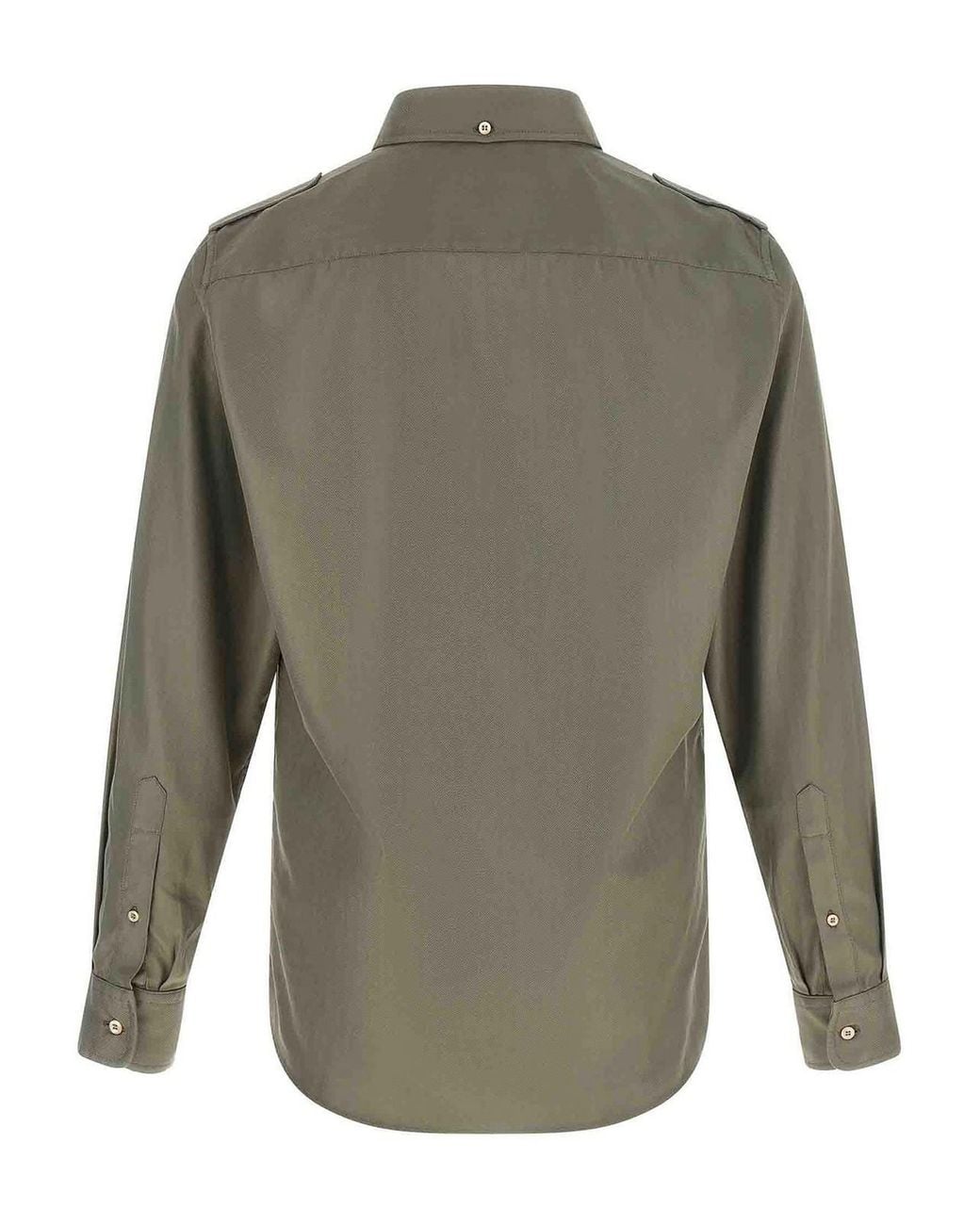 Brunello Cucinelli Gray Cotton Chevron Shirt for men