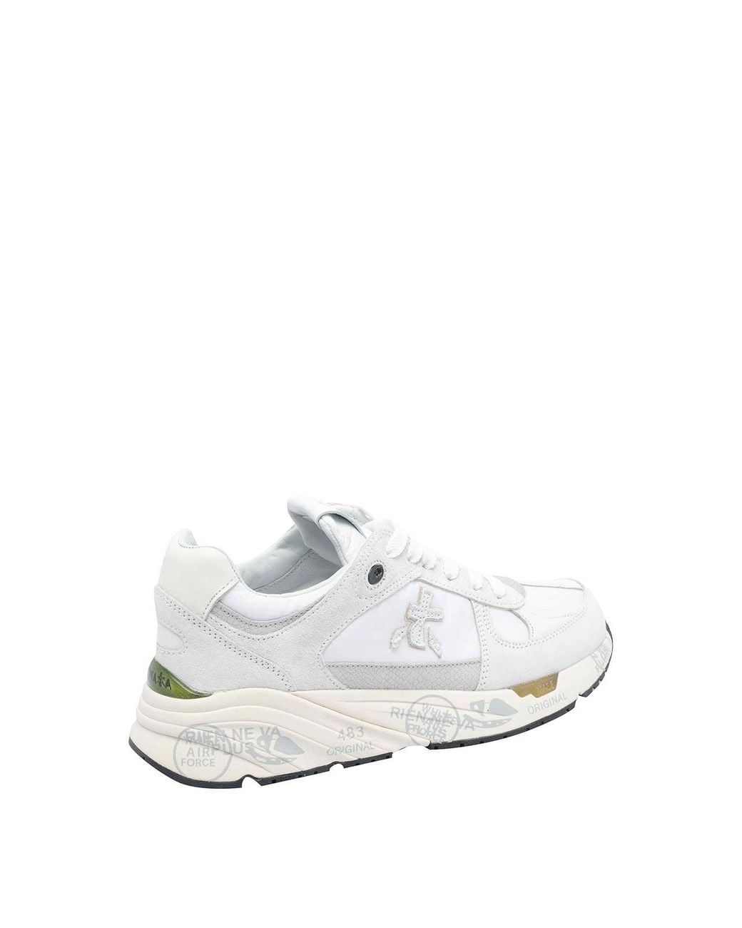 Premiata White Low-Top Sneakers With Textured Panels And Chunky Sole
