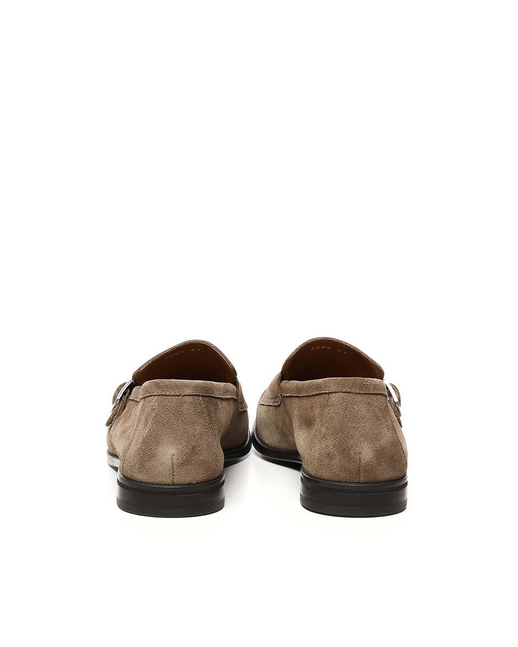 Doucal's Brown Double Buckle Leather Moccasin for men