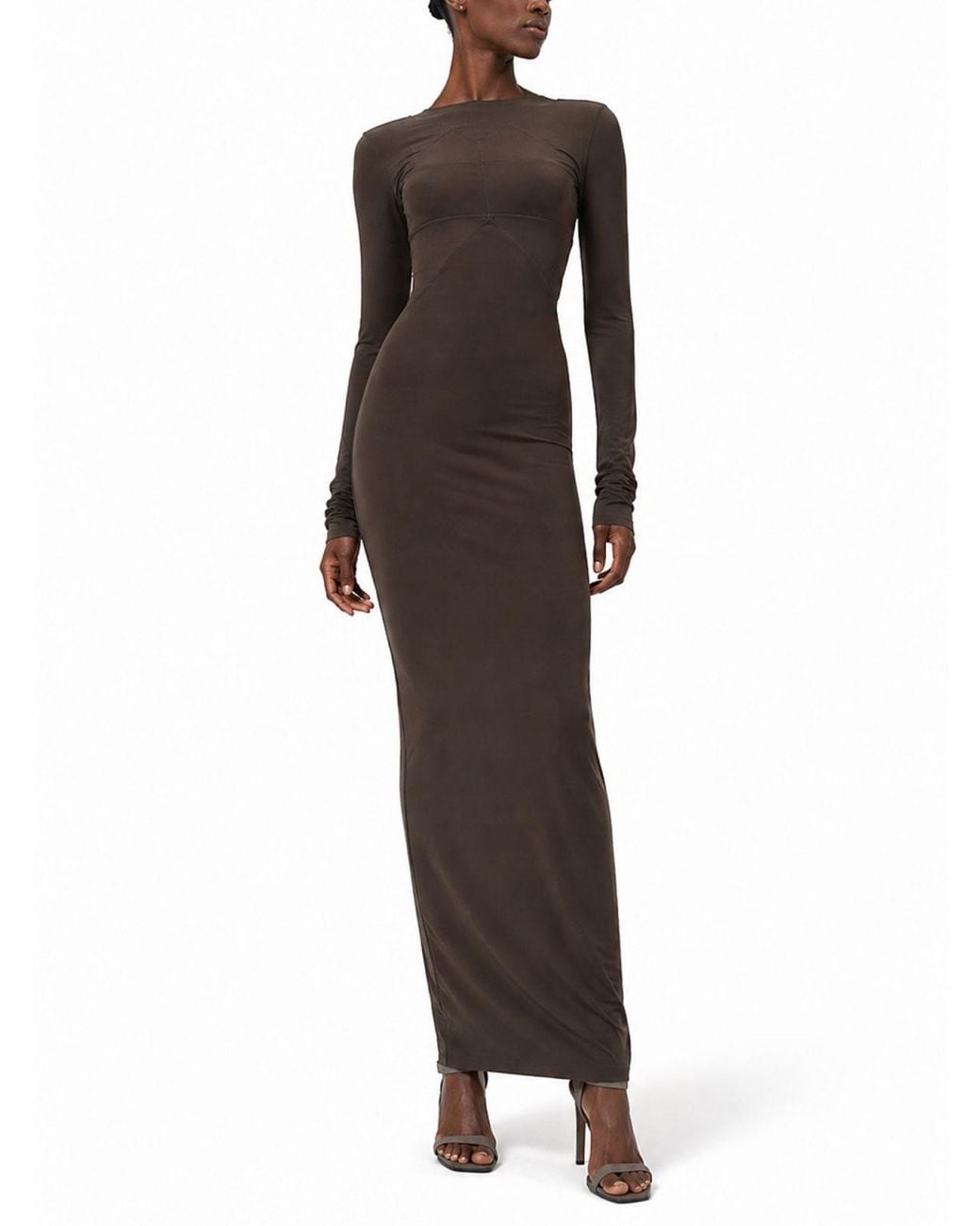 Rick Owens Brown Temple Gown Dress