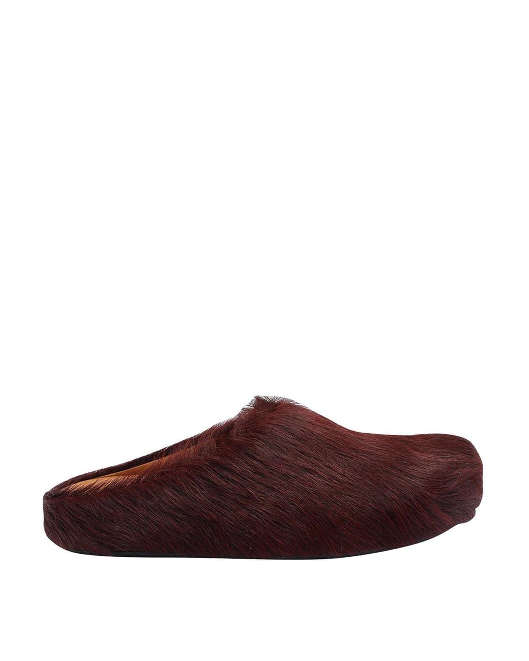 Marni Brown Bordeaux Fussbett Sabot for men