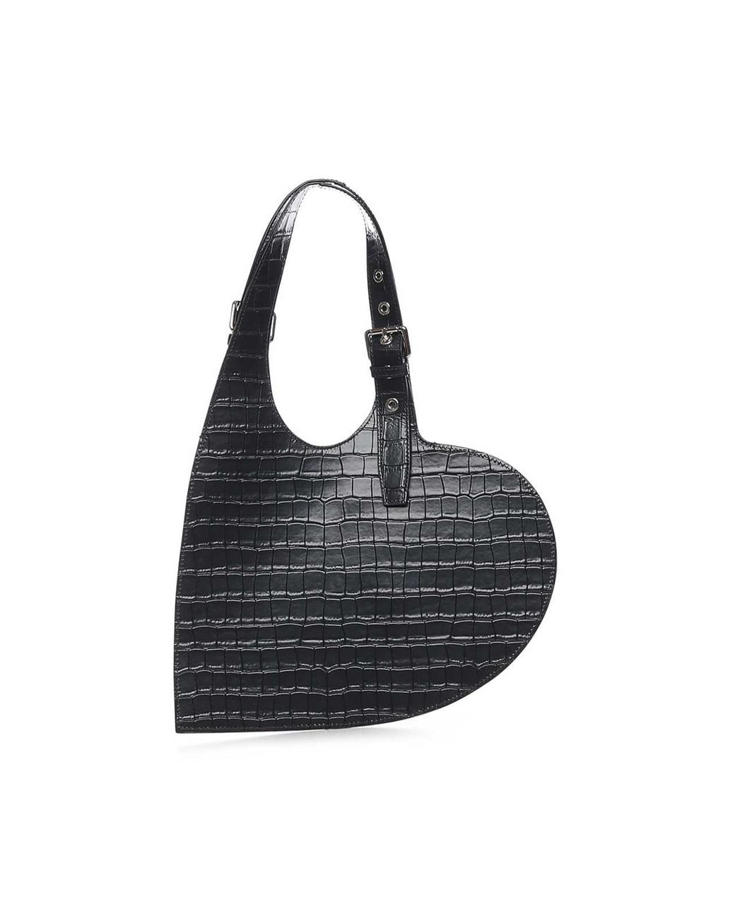 Coperni Black Croco Heart Leather Bag