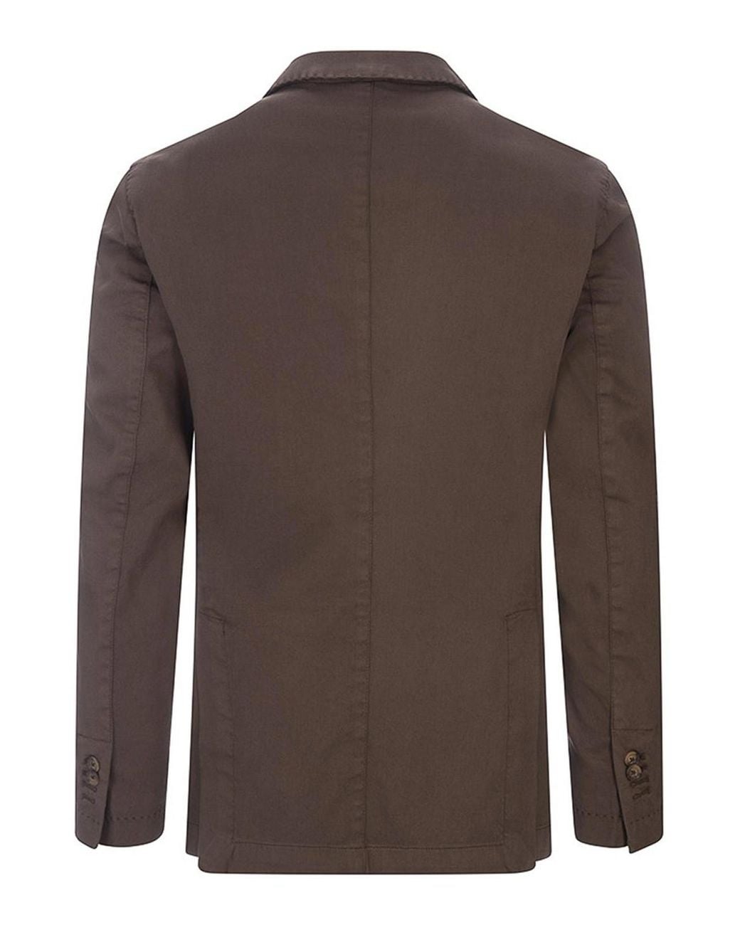RUSSO CAPRI Brown Oxford Cotton Blazer for men
