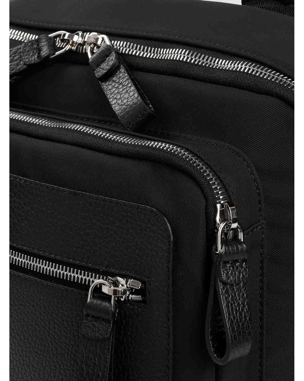 Giorgio Armani Black Polyester Backpack for men