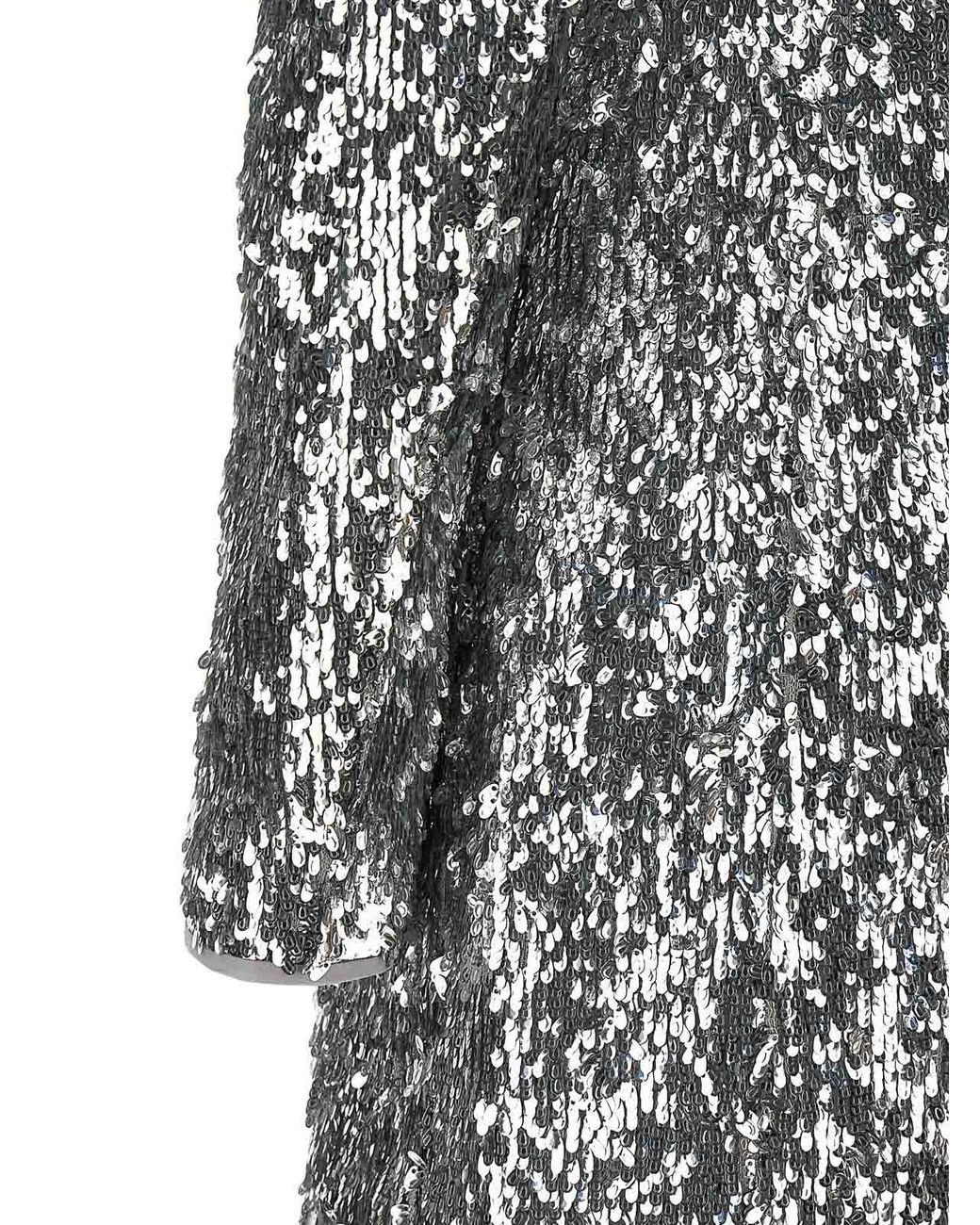Balmain Gray Sequin Dress