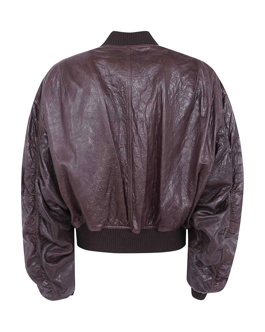 Rick Owens Purple Secchia Flight Padded Leather Jacket for men