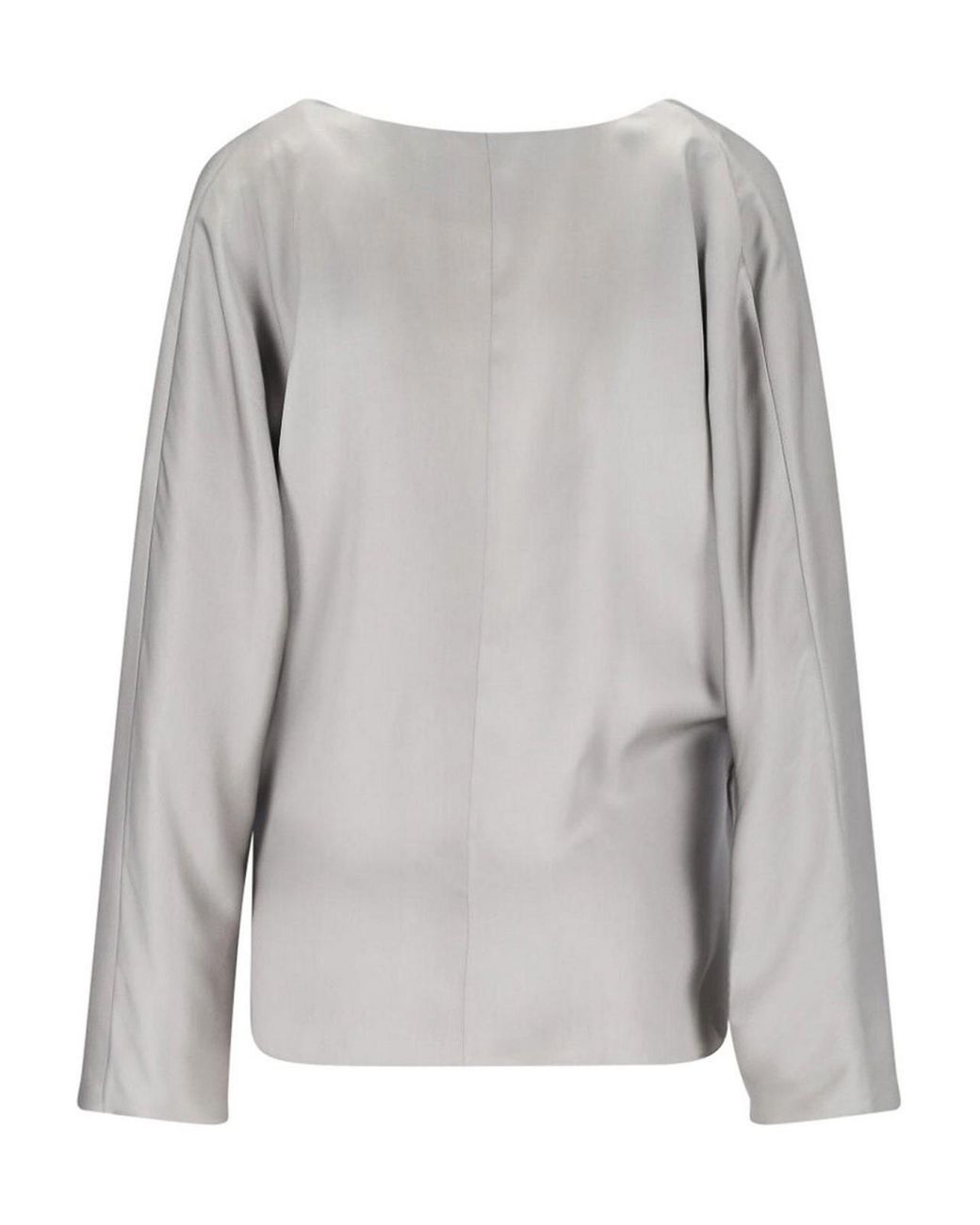 Giorgio Armani Gray Silk Asymmetrical Shirt