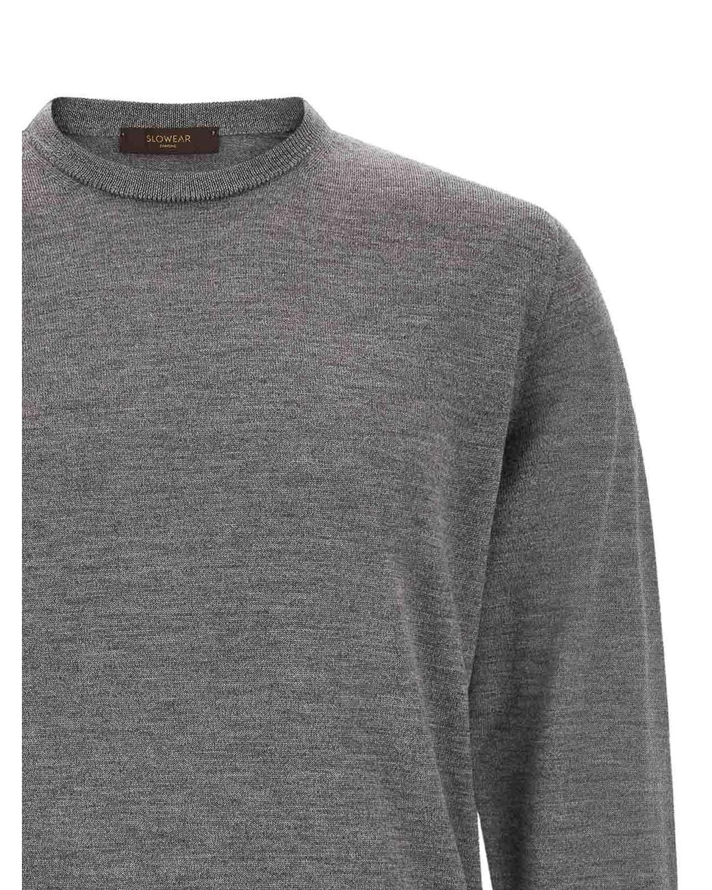 Suéter Cuello Redondo Zanone de hombre de color Gray