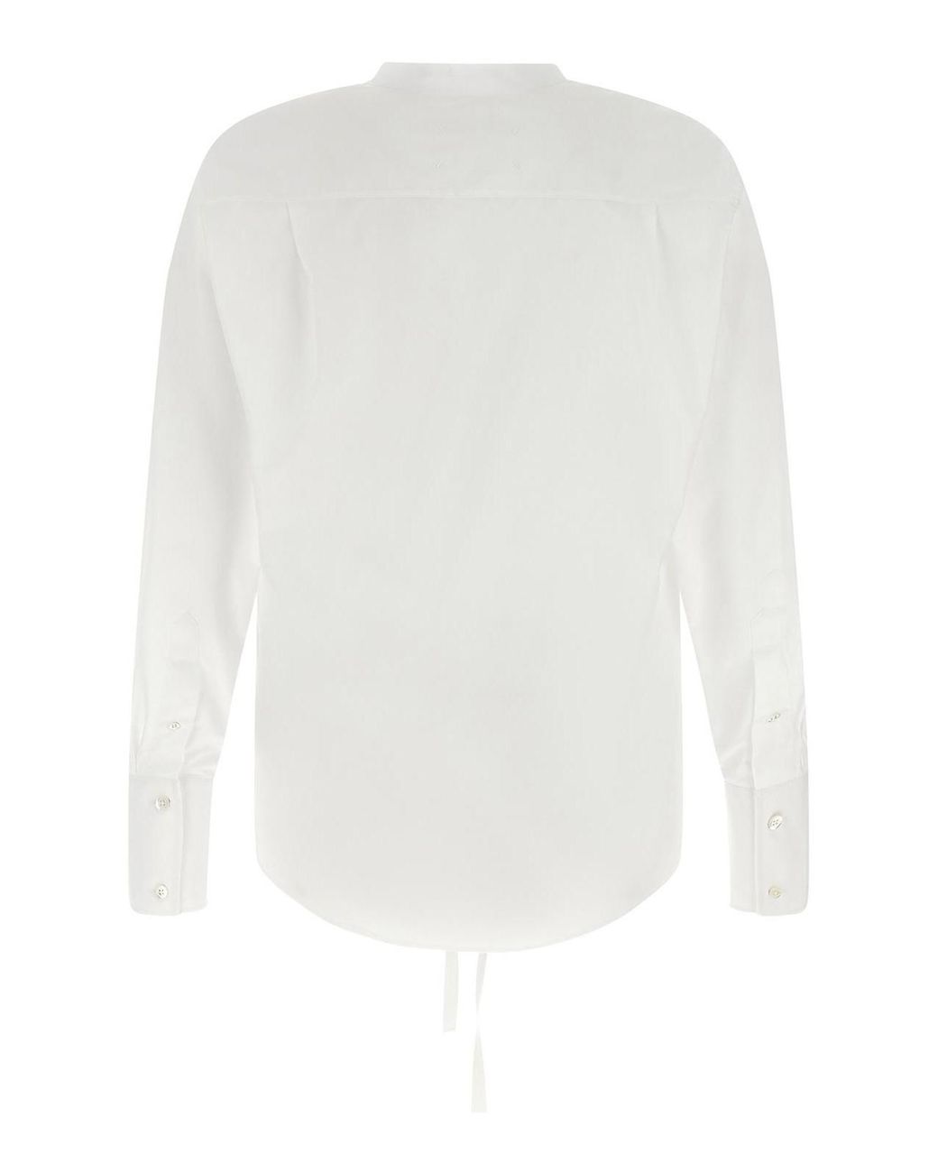 Maison Margiela White Raw Cut Hem Shirt for men