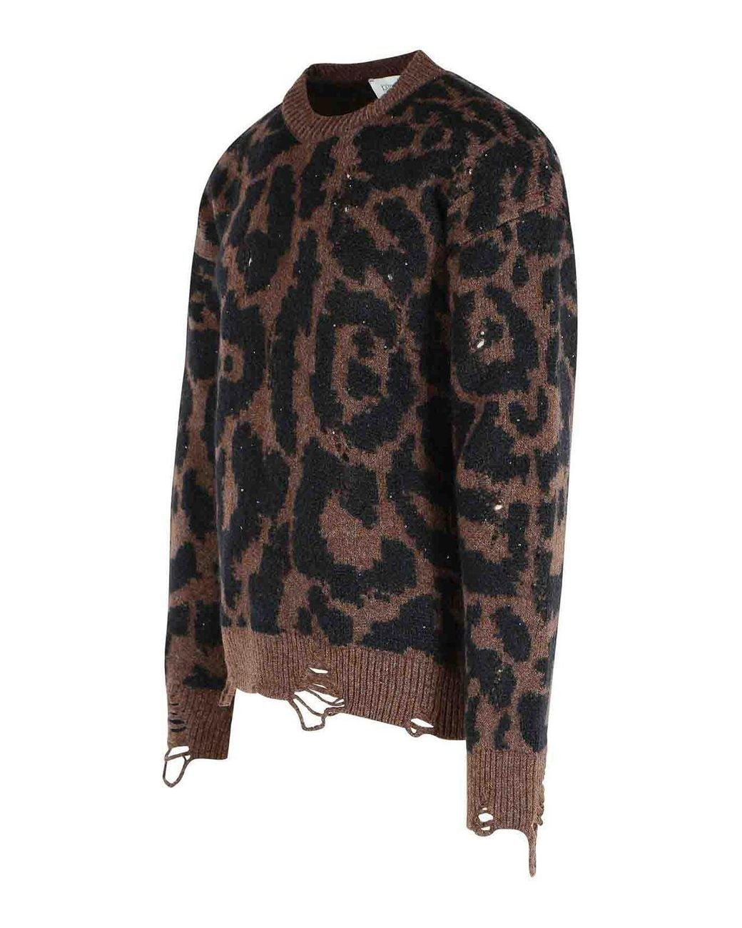 Laneus Black Two-Tone Merino Wool Blend Sweater for men