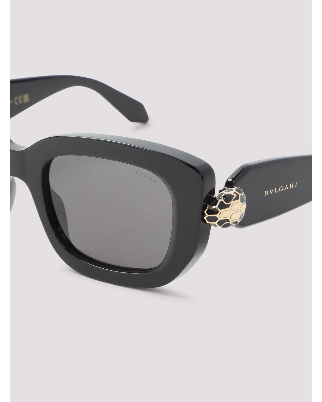 BVLGARI Gray Serpenti Forever Rectangular Sunglasses