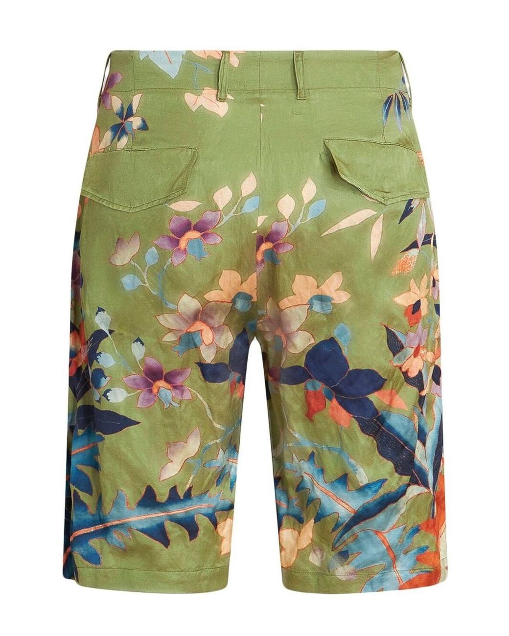 Etro Green Printed Shorts for men