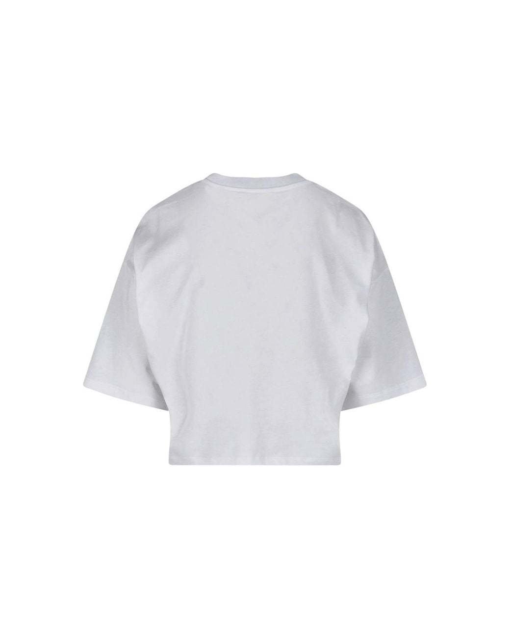 Balmain White Crop Logo T-Shirt