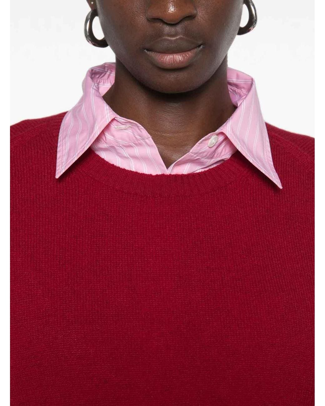 Be You Red Cashmere Crewneck Sweater