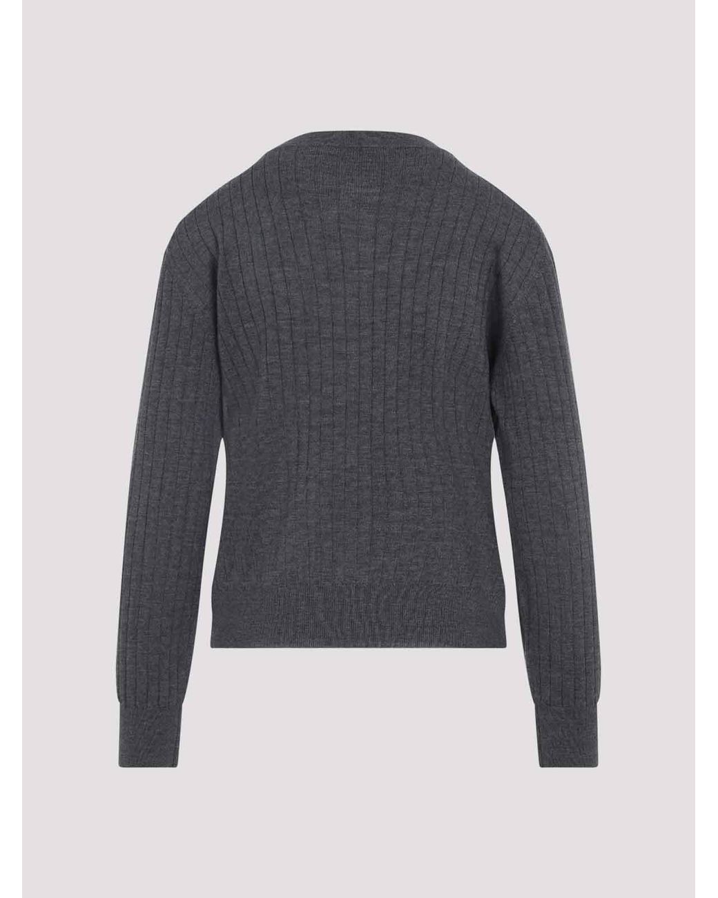 Bottega Veneta Blue Wool Ribbed Cardigan
